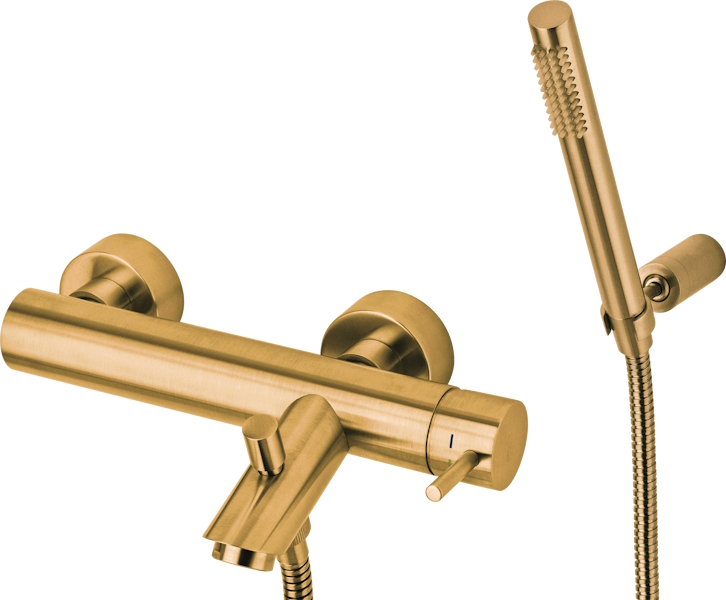Смеситель для ванны Paffoni Light с ручным душем, золото LIG023HGSP (детальная фотография)