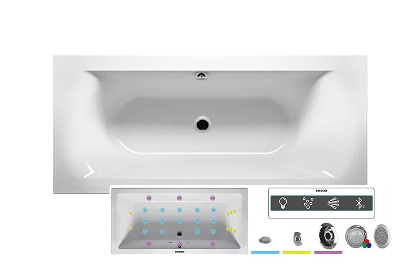 Ванна гидромассажная Riho Lima 180 x 80 см, JOY BB4600500000000_JOY (детальная фотография), прямоугольные