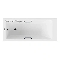 Чугунная ванна Vinsent Veron Tampa VTP1707042H/VH0012CH, 170 x 70 см, ручки хром, цвет белый