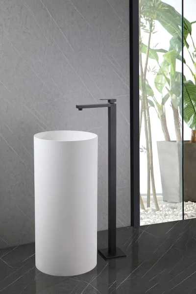 Смеситель для раковины Abber Daheim черный матовый AF8241B (детальная фотография), современные, hi-tech