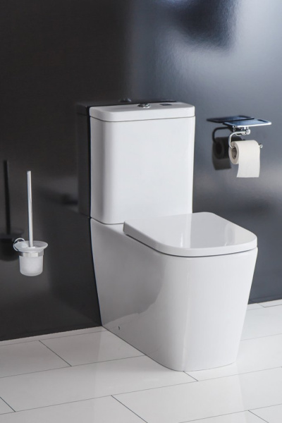 Унитаз компакт BelBagno Albano BB120CPR безободковый (детальная фотография), с бачком
