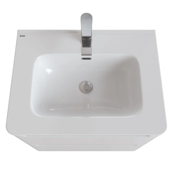 Тумба с раковиной подвесная IDDIS Edifice EDI60W0i95K 60 см интегрированные ручки (детальная фотография), современная, hi-tech
