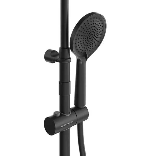 Душевая стойка Kerama Marazzi Fonte черный матовый FO.101.KM.BLK.M (детальная фотография), настенные