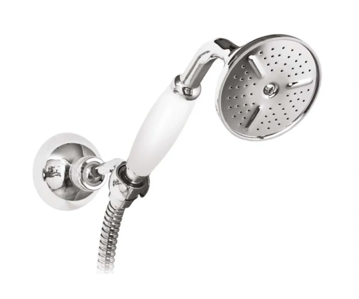 Душевой комплект Cezares CZR хром ручка белая CZR-KD-01-Bi (детальная фотография)