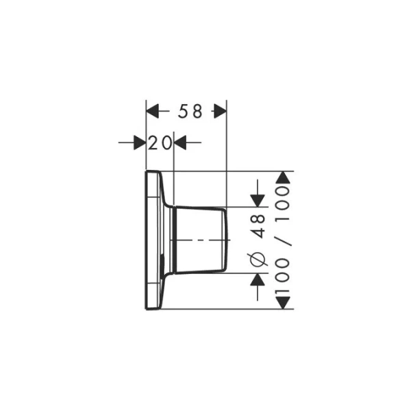 Накладная панель скрытой вентильной головки Grohe Grohtherm 1000 19981000 (детальная фотография), по запросу