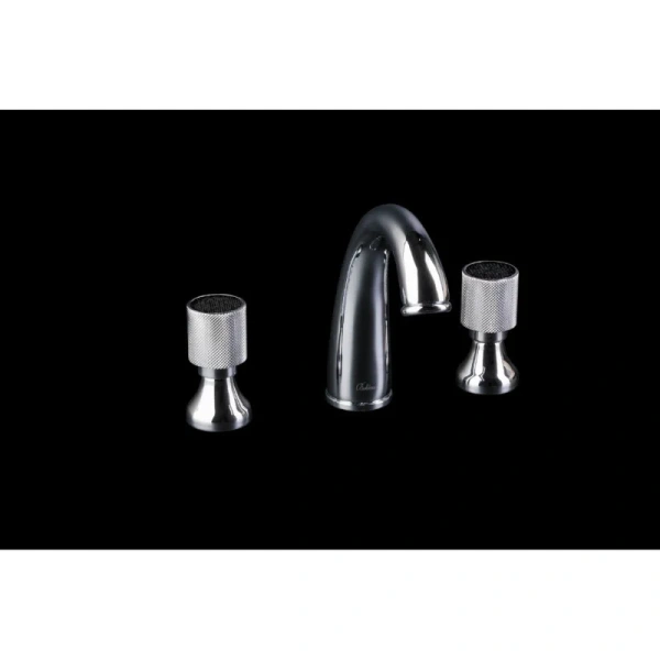 Смеситель для раковины Boheme Royal Cristal хром/черный 277-Royal/CRST black (детальная фотография), классические, ретро, с элементами стекла, декорированные