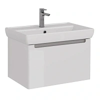 Тумба под раковину подвесная Lemark Buno Mini 70 см белый глянец