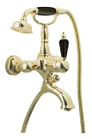 Смеситель для ванны Boheme Tradizionale Nero золото ручка Swarovski черная