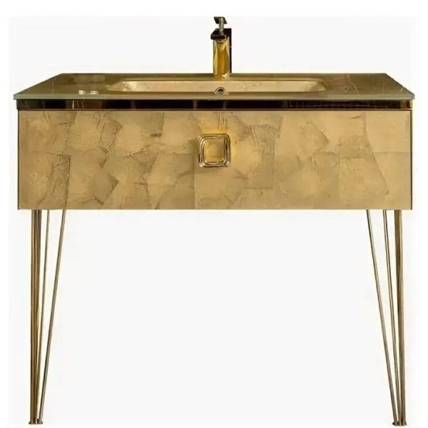 Тумба под раковину Boheme Lucido 100 см поталь 770-100-Foil (детальная фотография)