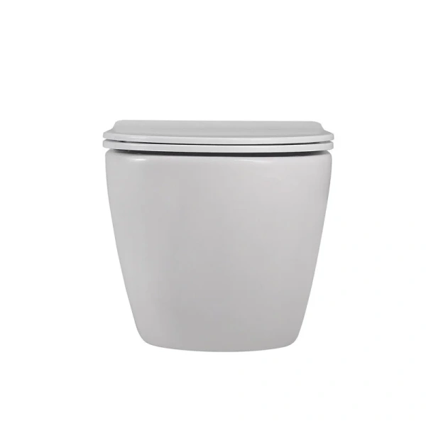 Унитаз подвесной Abber BEQUEM безободковый белый AC1100 (детальная фотография), современные, hi-tech, круглые