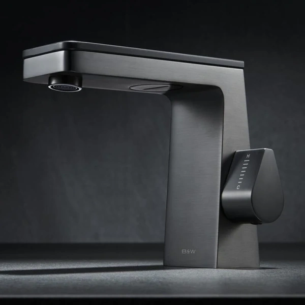 Смеситель для раковины Black&White Universe темно-серый матовый 7750GM (детальная фотография)