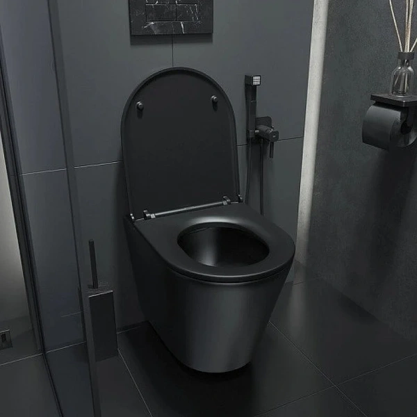 Унитаз подвесной IDDIS Calipso черный CALR3BMi25 (детальная фотография), современные, hi-tech, круглые