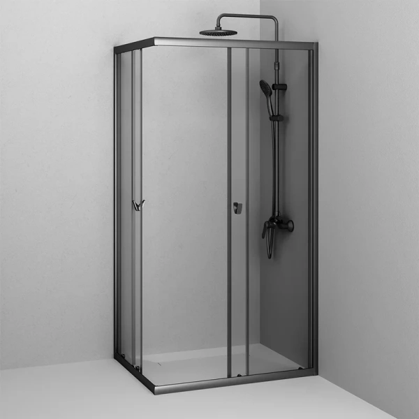 Душевой уголок Am.Pm Sunny 100x80 см черный матовый W87G-403-10080-BT (детальная фотография), со средним поддоном