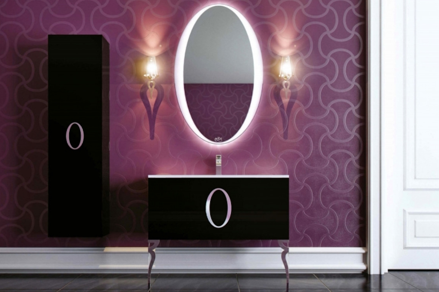 Мебель для ванной La Beaute Gard 90 (детальная фотография), белая, черная