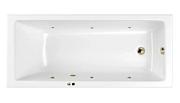 Ванна гидромассажная Whitecross Wave Soft, 170 х 75 см, увеличенная толщина акрила, усиленная армировка, белый/бронза, 0101.170075.100.SOFT.BR