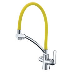 Смеситель для питьевой воды Lemark Comfort хром/желтый