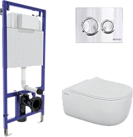 Унитаз с инсталляцией BERGES Ego клавиша O3 хром