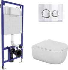 Унитаз с инсталляцией BERGES Ego клавиша O3 хром