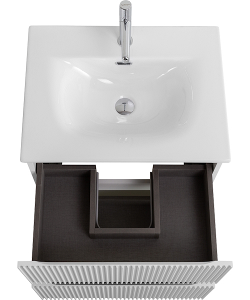 Тумба под раковину подвесная BelBagno Uno-Mini 50 см Bianco Opaco UNO-MINI-500-2C-SO-BO (детальная фотография), белая