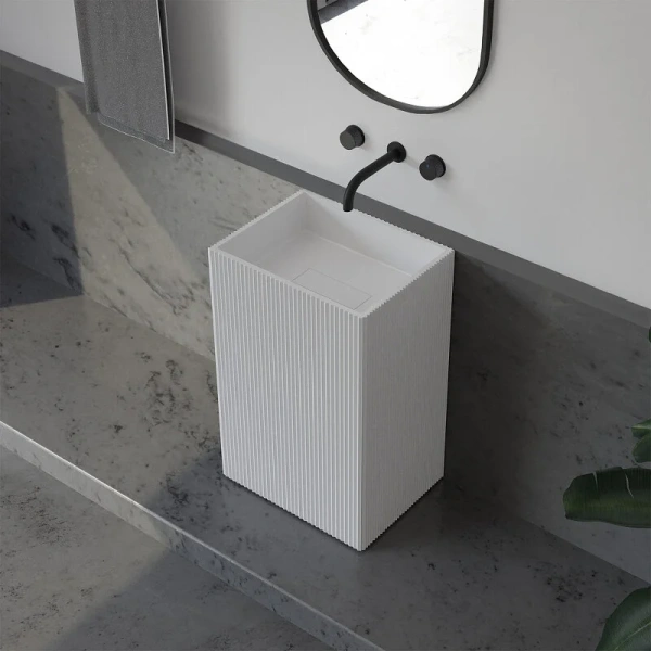 Раковина Abber Stein 50 см белая матовая AS2503-H (детальная фотография), прямоугольной формы