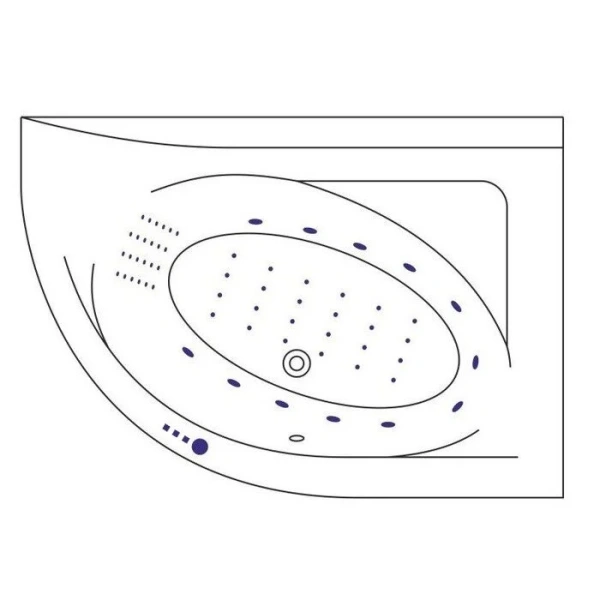 Ванна гидромассажная Excellent Aquarella Nano 150 x 100 см, правая, белый/хром, WAEX.ARP15.NANO.CR (детальная фотография), акриловые