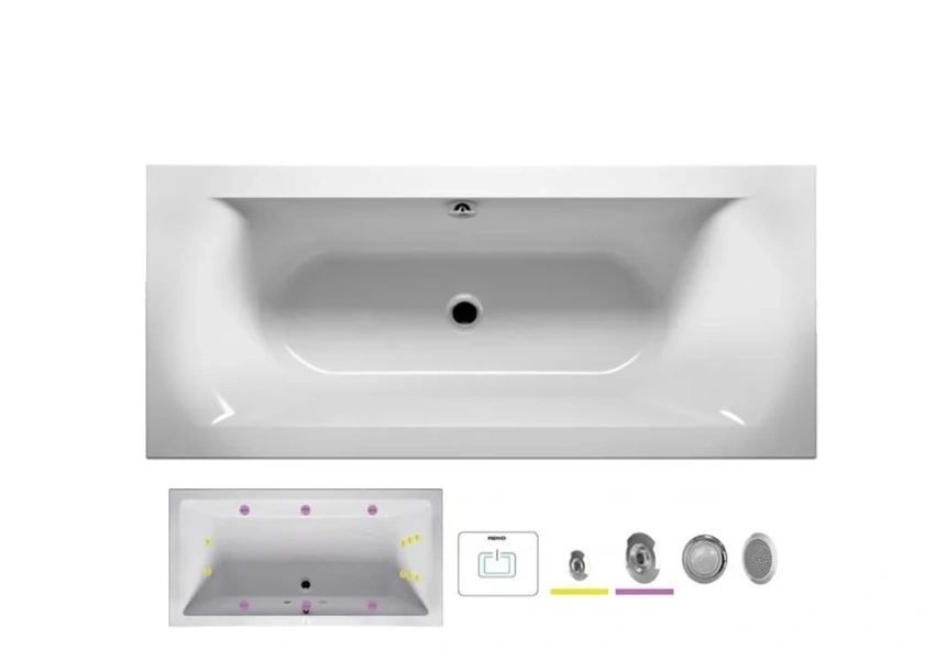 Ванна гидромассажная Riho Linares 180 x 80 см, FLOW BT4600500000000_FLOW (детальная фотография)