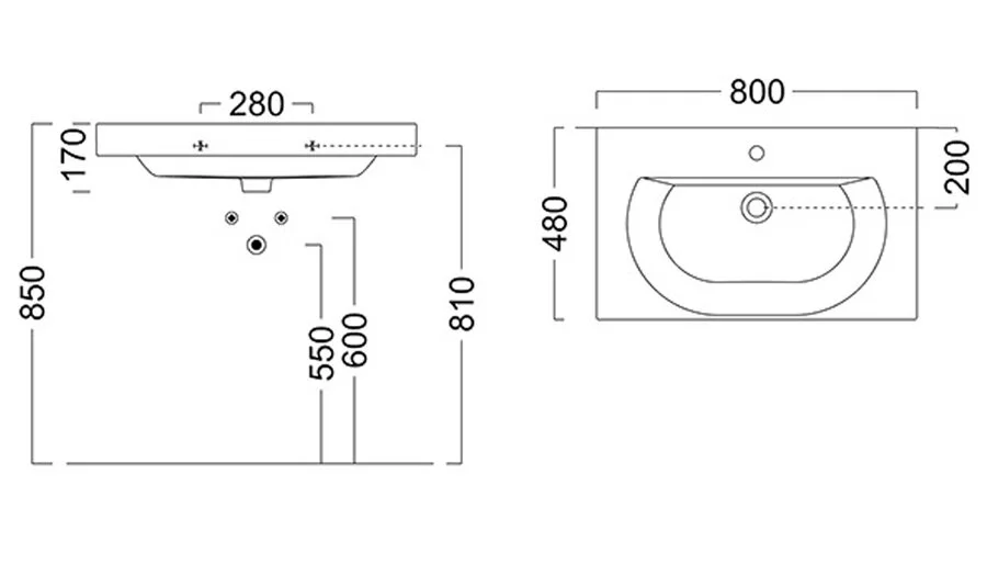 Раковина Kerama Marazzi Buongiorno 80 см с крепежом BG.wb.80 (детальная фотография), современные, hi-tech