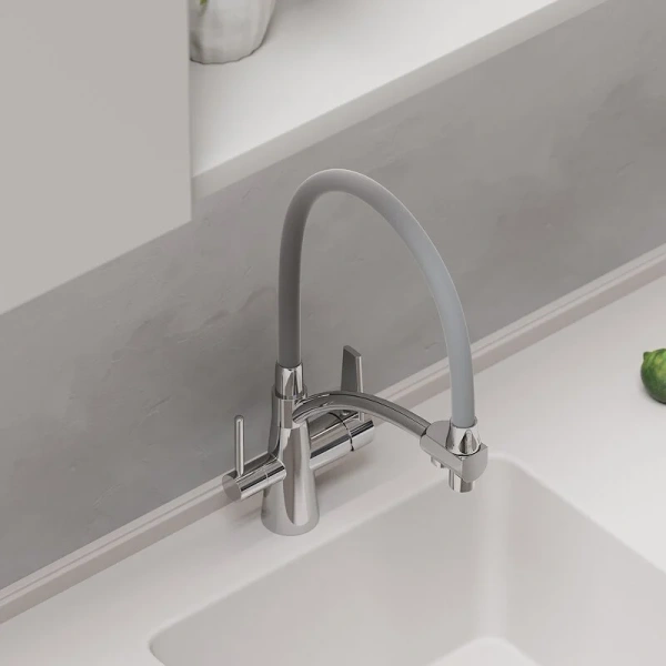 Смеситель для кухни Sancos Eri хром SC4001CH (детальная фотография), высокие, из латуни, округлая форма, для питьевой воды с фильтром