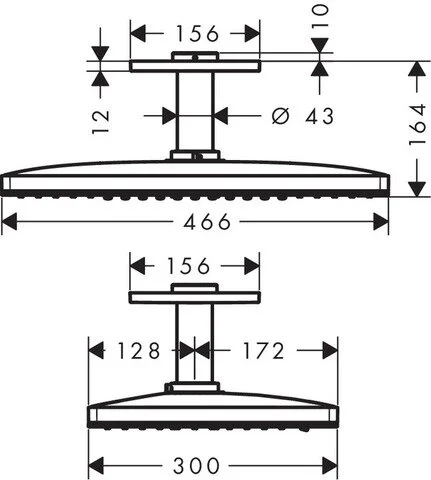 Верхний душ Hansgrohe Rainmaker Select белый/хром 24006400 (детальная фотография) index_1