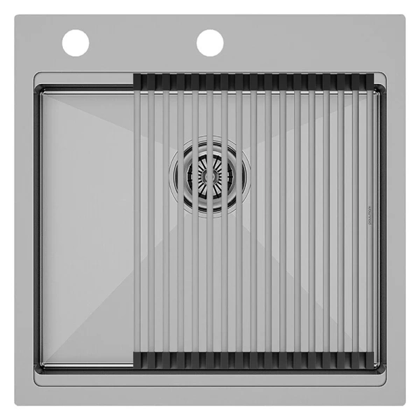 Мойка для кухни Paulmark Kroner-Pro 51 см нержавеющая сталь PM705151-BS (детальная фотография)