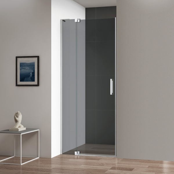 Душевая дверь в нишу Cezares Slider 90 см профиль хром стекло серое SLIDER-B-1-80/90-GRIGIO-Cr (детальная фотография)