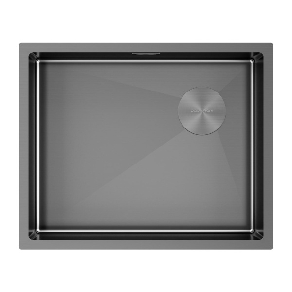 Мойка для кухни Paulmark Next-Skew 54 см вороненая сталь PM885444-GM (детальная фотография)