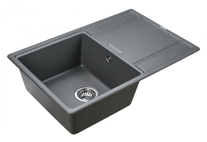Мойка для кухни Paulmark Flugen 78 см графит PM217850-DG (детальная фотография), кварц