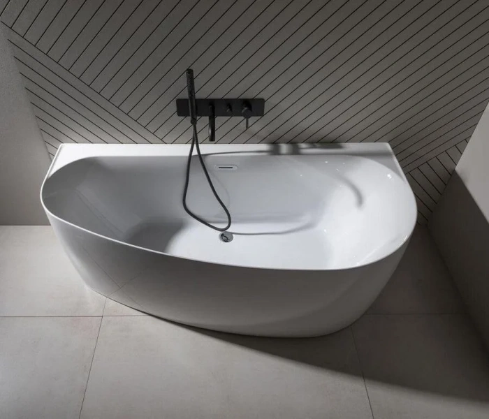 Ванна акриловая Allen Brau Priority 5, 160 х 78 см, слив-перелив в комплекте, левосторонняя, белая глянцевая, 138678A-GW Gloss White, 2.31005.20A (детальная фотография), асимметричные