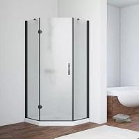 Душевой уголок профиль черный матовый стекло сатин Vegas-glass