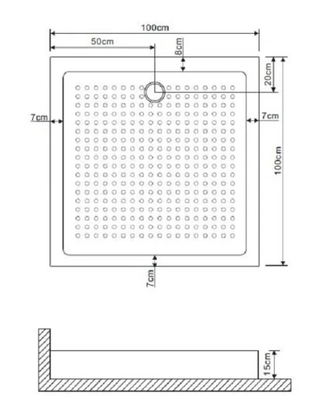 Душевой поддон Grossman 100х100 см квадратный GR-119110020 (детальная фотография), недорогие
