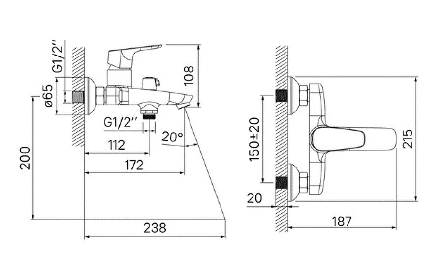 Смеситель для ванны IDDIS Zodiac однорычажный ZODSB02i02WA (детальная фотография), современные, hi-tech
