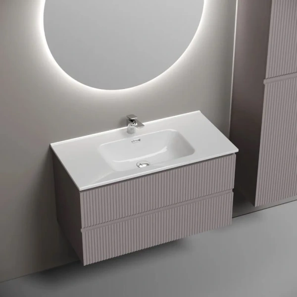 Тумба под раковину подвесная Sancos Snob R 90 см Doha Soft SNR90SM (детальная фотография), моноблок