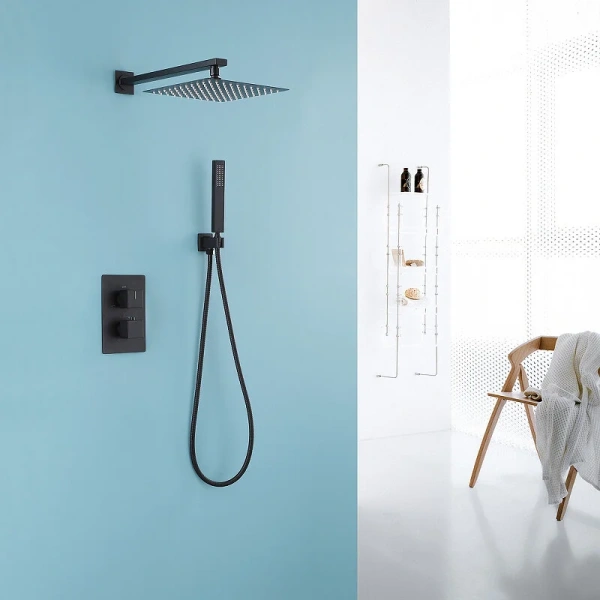 Душевой комплект Abber Daheim черный матовый AF8251B (детальная фотография), черные