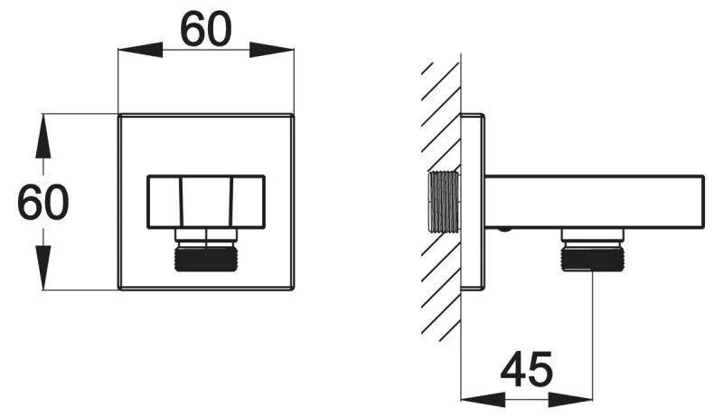 Штуцер с держателем ручного душа BelBagno Arlie хром ARL-PHD-CRM (детальная фотография), нет в наличии