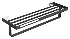 Полочка для ванной Boheme Q с полотенцедержателем, черная/хром