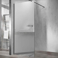 Душевая перегородка Vincea Walk In 90 см профиль вороненая сталь, стекло зеркальное