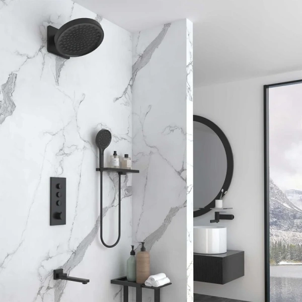 Душевой комплект Vincea черный VSFW-433TI3RMB (детальная фотография), душевые комплекты, наборы