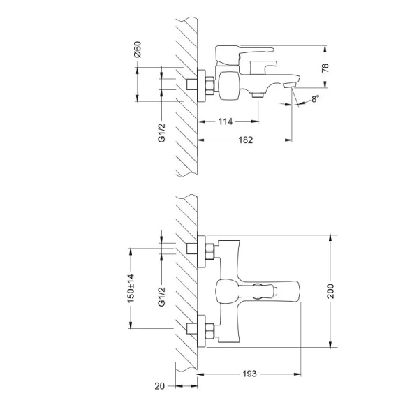 Смеситель для ванны Lemark Evitta хром LM0514C (детальная фотография), для ванны