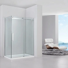 Душевой уголок Black&White Stellar Wind 120x90 см профиль хром, стекло прозрачное