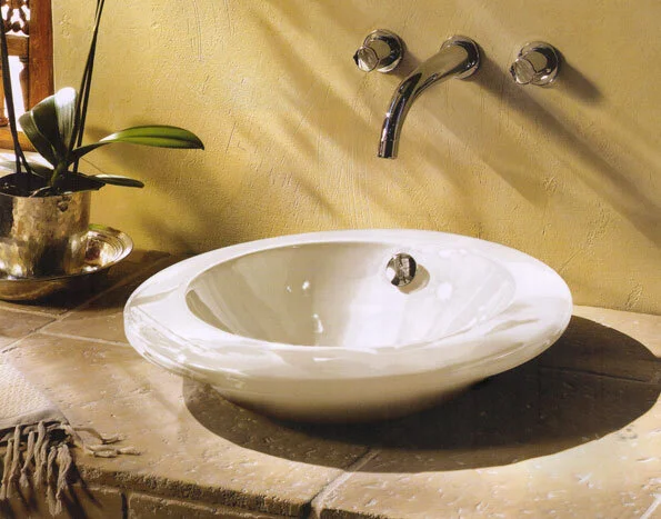 Раковина Jacob Delafon Ronde 47 см накладная E1183-00 (детальная фотография), в форме чаши, круглой формы