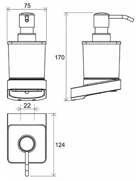 Дозатор для мыла Ravak 10° черный X07P559 (детальная фотография), современные, hi-tech