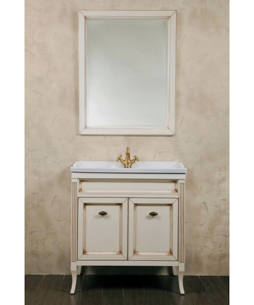 Тумба под раковину, цвет слоновая кость с патиной матовый, фурнитура бронза, La Beaute Vivien BVI80P.AVP.BR (детальная фотография), по запросу