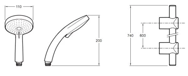 Душевой гарнитур Jacob Delafon Citrus хром E12920-CP (детальная фотография), душевые гарнитуры