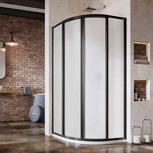Душевой уголок Ravak Supernova 90x90 см профиль черный, матовый полистирол - фото 1